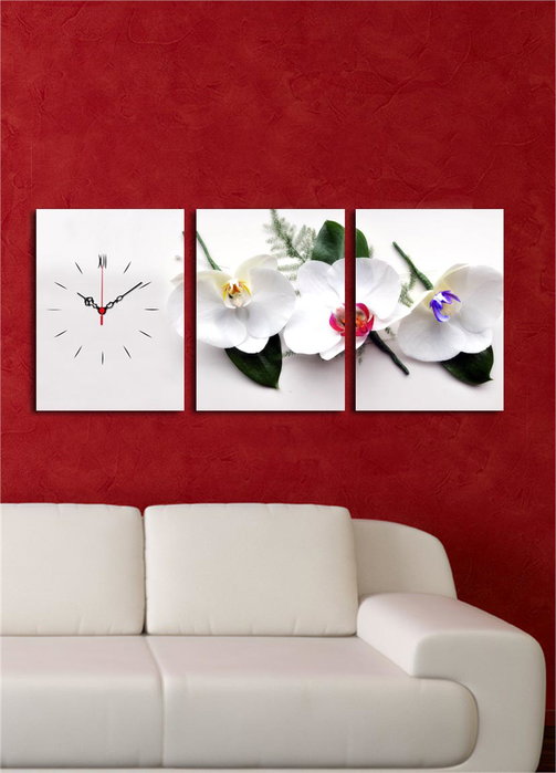 Wallity Reloj de Pared Lienzo Decorativo 3 Piezas 30x40cm, Grosor 3cm, Referencia 3P3040CS-13